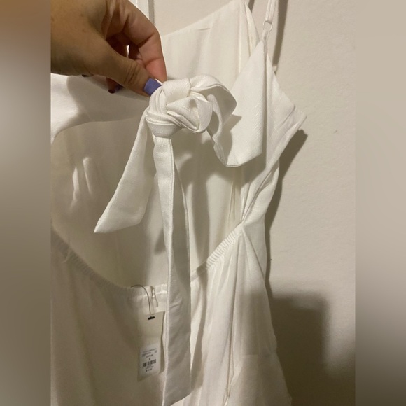 Francesca's Wyonnah Back Tie Ruffle Mini Dress- White Mini Dress small - Picture 6 of 14